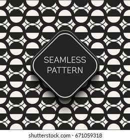 Abstract concept vector monochrome geometric pattern. Black and white minimal background. Creative illustration template. Seamless stylish texture. For wallpaper, surface, web design, textile, decor