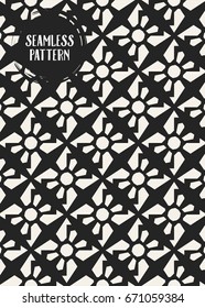 Abstract concept vector monochrome geometric pattern. Black and white minimal background. Creative illustration template. Seamless stylish texture. For wallpaper, surface, web design, textile, decor