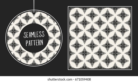 Abstract concept vector monochrome geometric pattern. Black and white minimal background. Creative illustration template. Seamless stylish texture. For wallpaper, surface, web design, textile, decor