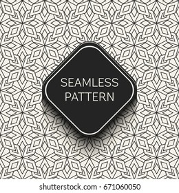 Abstract concept vector monochrome geometric pattern. Black and white minimal background. Creative illustration template. Seamless stylish texture. For wallpaper, surface, web design, textile, decor