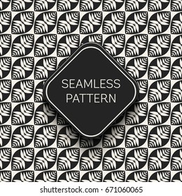Abstract concept vector monochrome geometric pattern. Black and white minimal background. Creative illustration template. Seamless stylish texture. For wallpaper, surface, web design, textile, decor