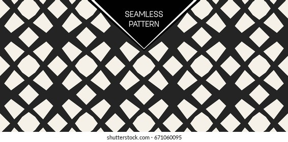 Abstract concept vector monochrome geometric pattern. Black and white minimal background. Creative illustration template. Seamless stylish texture. For wallpaper, surface, web design, textile, decor