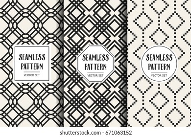 Abstract concept vector monochrome geometric pattern. Black and white minimal background. Creative illustration template. Seamless stylish texture. For wallpaper, surface, web design, textile, decor