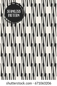 Abstract concept vector monochrome geometric pattern. Black and white minimal background. Creative illustration template. Seamless stylish texture. For wallpaper, surface, web design, textile, decor