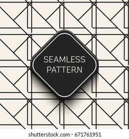 Abstract concept vector monochrome geometric pattern. Black and white minimal background. Creative illustration template. Seamless stylish texture. For wallpaper, surface, web design, textile, decor