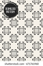 Abstract concept vector monochrome geometric pattern. Black and white minimal background. Creative illustration template. Seamless stylish texture. For wallpaper, surface, web design, textile, decor