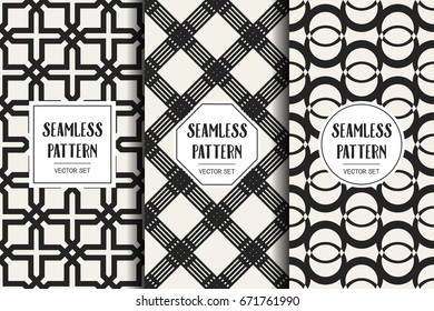 Abstract concept vector monochrome geometric pattern. Black and white minimal background. Creative illustration template. Seamless stylish texture. For wallpaper, surface, web design, textile, decor