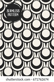 Abstract concept vector monochrome geometric pattern. Black and white minimal background. Creative illustration template. Seamless stylish texture. For wallpaper, surface, web design, textile, decor