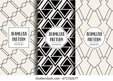 Abstract concept vector monochrome geometric pattern. Black and white minimal background. Creative illustration template. Seamless stylish texture. For wallpaper, surface, web design, textile, decor