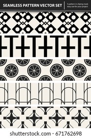 Abstract concept vector monochrome geometric pattern. Black and white minimal background. Creative illustration template. Seamless stylish texture. For wallpaper, surface, web design, textile, decor