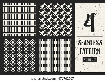 Abstract concept vector monochrome geometric pattern. Black and white minimal background. Creative illustration template. Seamless stylish texture. For wallpaper, surface, web design, textile, decor