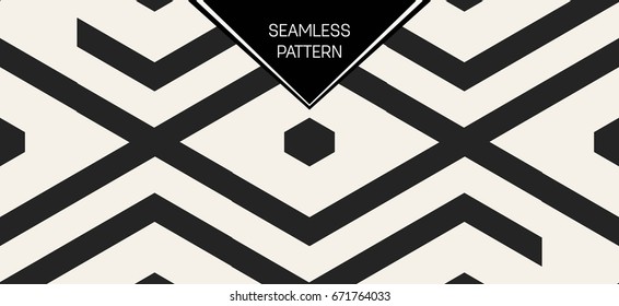 Abstract concept vector monochrome geometric pattern. Black and white minimal background. Creative illustration template. Seamless stylish texture. For wallpaper, surface, web design, textile, decor