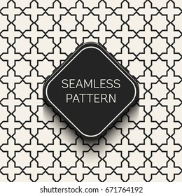 Abstract concept vector monochrome geometric pattern. Black and white minimal background. Creative illustration template. Seamless stylish texture. For wallpaper, surface, web design, textile, decor