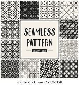 Abstract concept vector monochrome geometric pattern. Black and white minimal background. Creative illustration template. Seamless stylish texture. For wallpaper, surface, web design, textile, decor