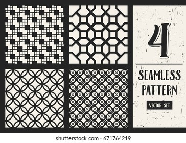 Abstract concept vector monochrome geometric pattern. Black and white minimal background. Creative illustration template. Seamless stylish texture. For wallpaper, surface, web design, textile, decor