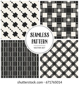 Abstract concept vector monochrome geometric pattern. Black and white minimal background. Creative illustration template. Seamless stylish texture. For wallpaper, surface, web design, textile, decor