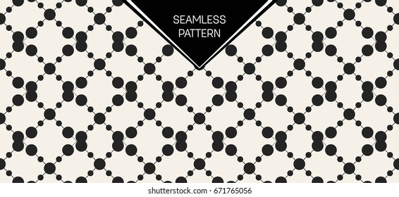 Abstract concept vector monochrome geometric pattern. Black and white minimal background. Creative illustration template. Seamless stylish texture. For wallpaper, surface, web design, textile, decor