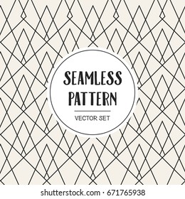 Abstract concept vector monochrome geometric pattern. Black and white minimal background. Creative illustration template. Seamless stylish texture. For wallpaper, surface, web design, textile, decor
