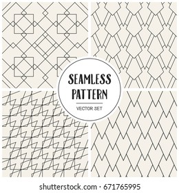 Abstract concept vector monochrome geometric pattern. Black and white minimal background. Creative illustration template. Seamless stylish texture. For wallpaper, surface, web design, textile, decor