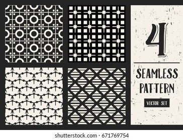 Abstract concept vector monochrome geometric pattern. Black and white minimal background. Creative illustration template. Seamless stylish texture. For wallpaper, surface, web design, textile, decor