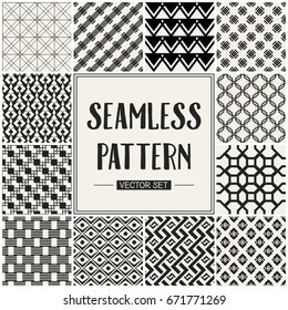 Abstract concept vector monochrome geometric pattern. Black and white minimal background. Creative illustration template. Seamless stylish texture. For wallpaper, surface, web design, textile, decor