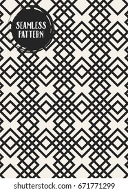 Abstract concept vector monochrome geometric pattern. Black and white minimal background. Creative illustration template. Seamless stylish texture. For wallpaper, surface, web design, textile, decor