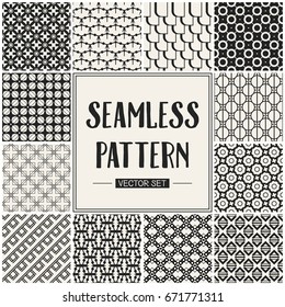Abstract concept vector monochrome geometric pattern. Black and white minimal background. Creative illustration template. Seamless stylish texture. For wallpaper, surface, web design, textile, decor