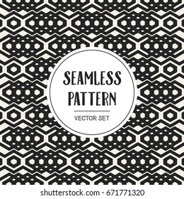 Abstract concept vector monochrome geometric pattern. Black and white minimal background. Creative illustration template. Seamless stylish texture. For wallpaper, surface, web design, textile, decor