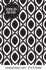 Abstract concept vector monochrome geometric pattern. Black and white minimal background. Creative illustration template. Seamless stylish texture. For wallpaper, surface, web design, textile, decor