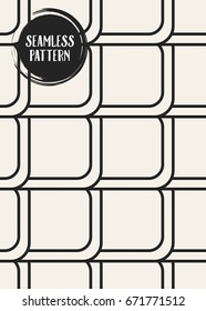 Abstract concept vector monochrome geometric pattern. Black and white minimal background. Creative illustration template. Seamless stylish texture. For wallpaper, surface, web design, textile, decor