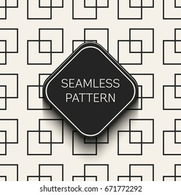Abstract concept vector monochrome geometric pattern. Black and white minimal background. Creative illustration template. Seamless stylish texture. For wallpaper, surface, web design, textile, decor