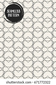 Abstract concept vector monochrome geometric pattern. Black and white minimal background. Creative illustration template. Seamless stylish texture. For wallpaper, surface, web design, textile, decor