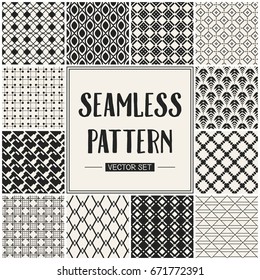 Abstract concept vector monochrome geometric pattern. Black and white minimal background. Creative illustration template. Seamless stylish texture. For wallpaper, surface, web design, textile, decor