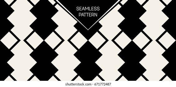 Abstract concept vector monochrome geometric pattern. Black and white minimal background. Creative illustration template. Seamless stylish texture. For wallpaper, surface, web design, textile, decor