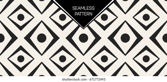 Abstract concept vector monochrome geometric pattern. Black and white minimal background. Creative illustration template. Seamless stylish texture. For wallpaper, surface, web design, textile, decor