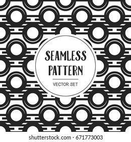 Abstract concept vector monochrome geometric pattern. Black and white minimal background. Creative illustration template. Seamless stylish texture. For wallpaper, surface, web design, textile, decor