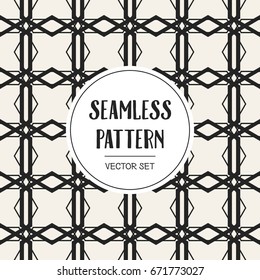 Abstract concept vector monochrome geometric pattern. Black and white minimal background. Creative illustration template. Seamless stylish texture. For wallpaper, surface, web design, textile, decor