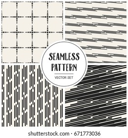 Abstract concept vector monochrome geometric pattern. Black and white minimal background. Creative illustration template. Seamless stylish texture. For wallpaper, surface, web design, textile, decor