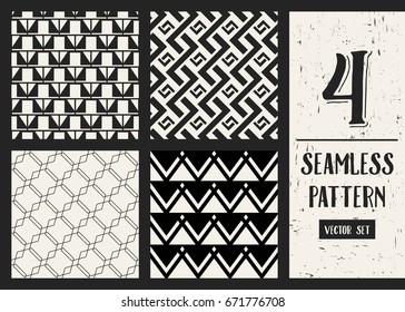 Abstract concept vector monochrome geometric pattern. Black and white minimal background. Creative illustration template. Seamless stylish texture. For wallpaper, surface, web design, textile, decor