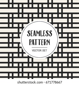 Abstract concept vector monochrome geometric pattern. Black and white minimal background. Creative illustration template. Seamless stylish texture. For wallpaper, surface, web design, textile, decor