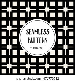 Abstract concept vector monochrome geometric pattern. Black and white minimal background. Creative illustration template. Seamless stylish texture. For wallpaper, surface, web design, textile, decor