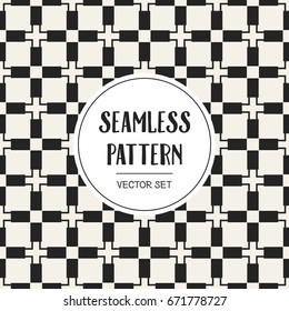Abstract concept vector monochrome geometric pattern. Black and white minimal background. Creative illustration template. Seamless stylish texture. For wallpaper, surface, web design, textile, decor