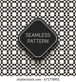 Abstract concept vector monochrome geometric pattern. Black and white minimal background. Creative illustration template. Seamless stylish texture. For wallpaper, surface, web design, textile, decor
