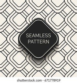 Abstract concept vector monochrome geometric pattern. Black and white minimal background. Creative illustration template. Seamless stylish texture. For wallpaper, surface, web design, textile, decor