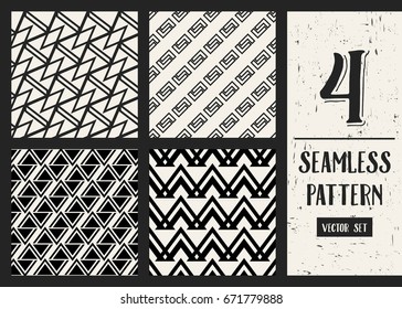 Abstract concept vector monochrome geometric pattern. Black and white minimal background. Creative illustration template. Seamless stylish texture. For wallpaper, surface, web design, textile, decor