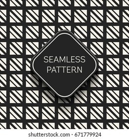Abstract concept vector monochrome geometric pattern. Black and white minimal background. Creative illustration template. Seamless stylish texture. For wallpaper, surface, web design, textile, decor