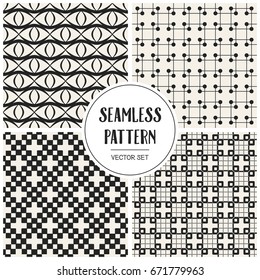 Abstract concept vector monochrome geometric pattern. Black and white minimal background. Creative illustration template. Seamless stylish texture. For wallpaper, surface, web design, textile, decor