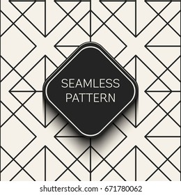 Abstract concept vector monochrome geometric pattern. Black and white minimal background. Creative illustration template. Seamless stylish texture. For wallpaper, surface, web design, textile, decor