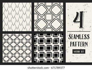 Abstract concept vector monochrome geometric pattern. Black and white minimal background. Creative illustration template. Seamless stylish texture. For wallpaper, surface, web design, textile, decor