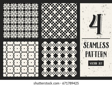 Abstract concept vector monochrome geometric pattern. Black and white minimal background. Creative illustration template. Seamless stylish texture. For wallpaper, surface, web design, textile, decor